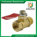 1/4" PT Male to Female Thread Red Lever Handle Full Port Brass Ball Valve